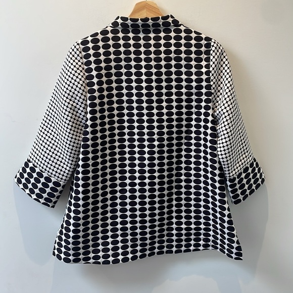 IC By CONNIE K Women's Black White Polka Dot jacket blazer S Red Button - Picture 3 of 14